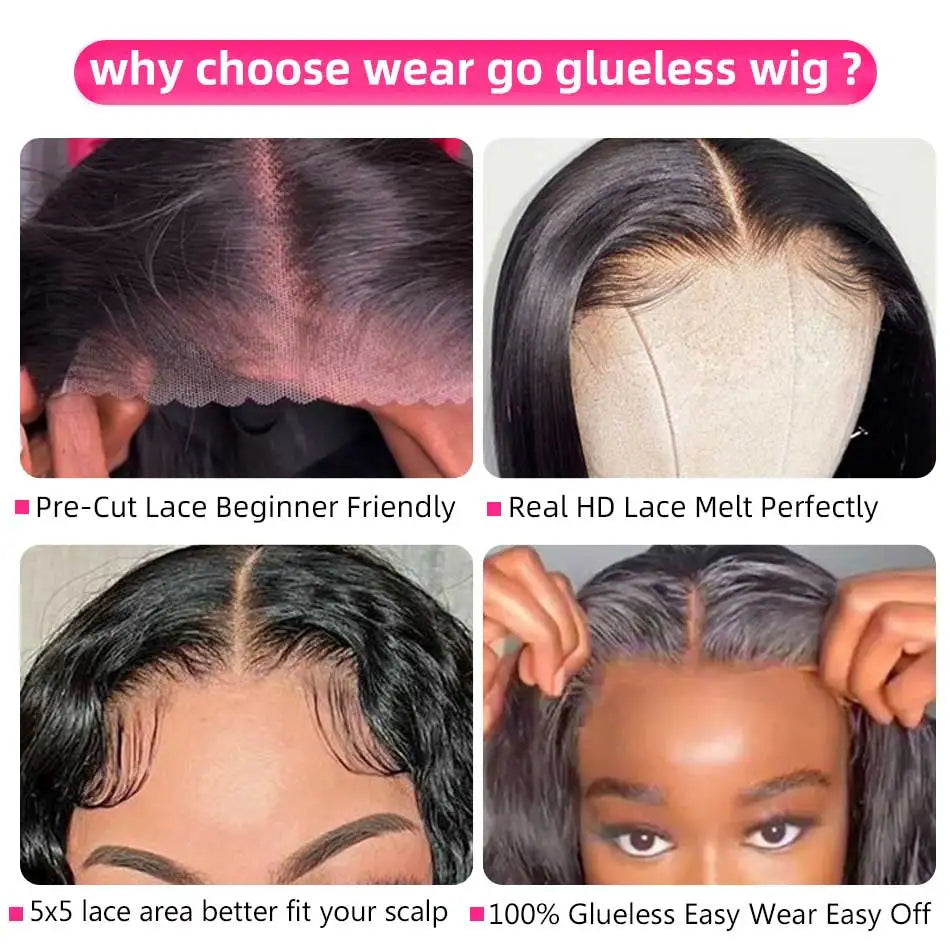 Real Glueless Wigs Human Hair Ready to Wear for Women Pre Plucked Brazilian Water Wave Human Hair Wigs 5X5 HD Glueless Lace Wigs