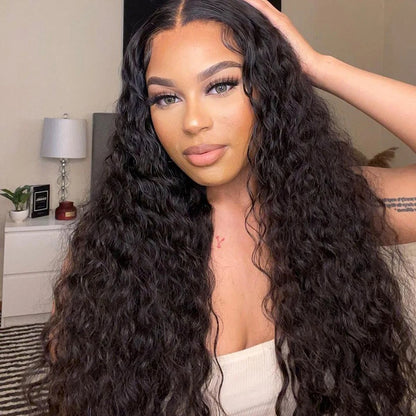 Real Glueless Wigs Human Hair Ready to Wear for Women Pre Plucked Brazilian Water Wave Human Hair Wigs 5X5 HD Glueless Lace Wigs